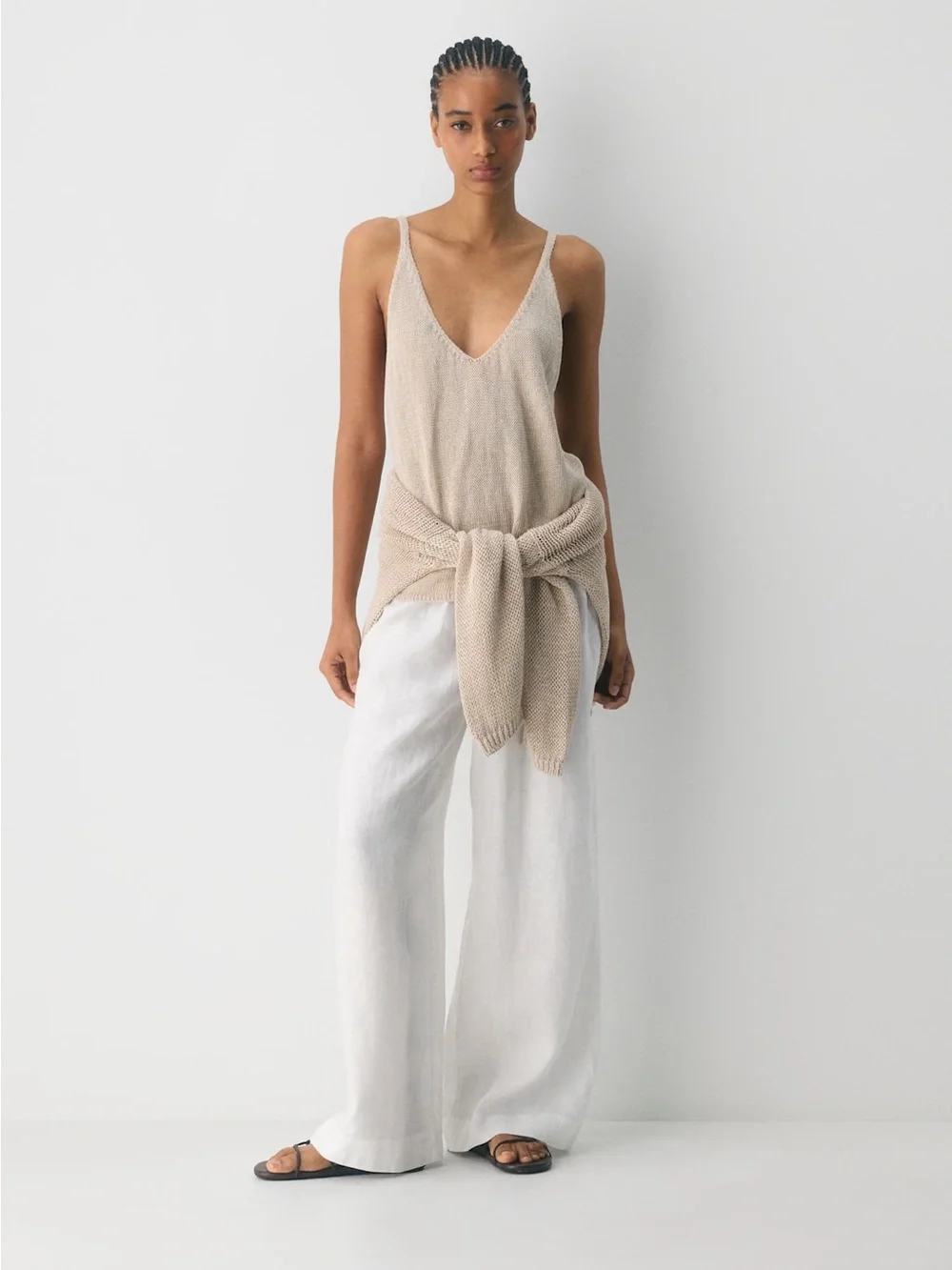 Aritzia Little Moon New Globetrot Linen Pant - White